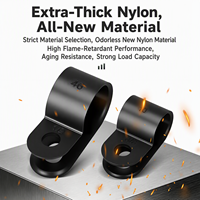 Serre-câble en nylon de type R, attache-câble épaisse, noir et blanc, série UC