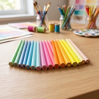 Crayons d'art colorés macaron personnalisables, lot de 18, corps hexagonal en plastique, non solubles, fabriqués au Jiangxi, emballage personnalisé avec logo, EN71