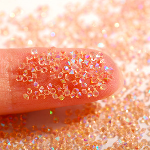 <span class=keywords><strong>Micro</strong></span>-strass en verre à double pointe couleur <span class=keywords><strong>AB</strong></span> de 1,2 mm pour accessoires de perçage à ongles DIY - Product Image 6