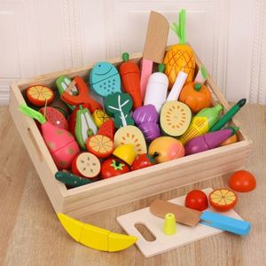 Juego de Juguetes de Madera para Cortar Frutas y Verduras, Juego de Imitación para la Educación Temprana, Comida de Juguete para Niños - Product Image 2