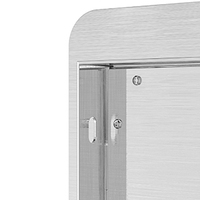 Porte d'armoire BBQ en acier inoxydable ventilée à une seule ouverture avec aérations à persiennes, poignée en alliage, bords doux et sécurisés, montage anti-rouille