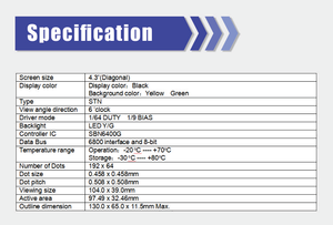 Cheap Price Monochrome <strong>Lcd</strong> <strong>Display</strong> 192*64 STN <strong>Blue</strong> <strong>Backlight</strong> Mipi <strong>Lcd</strong> Cob Cog OEM <strong>Display</strong> with <strong>Blue</strong> <strong>Backlight</strong> - Product Image 5
