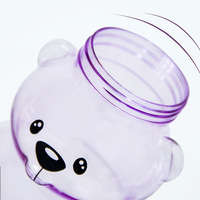 Gobelet à eau en forme d'ours, gobelet à jus, une variété de couleurs, gobelet à paille en forme d'ours, plastique durable, parfait pour les fêtes et les cadeaux