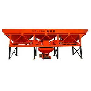 Concrete Batching Plant Machine PLD1200 3 bins belt conveyor weighing aggregate hopper