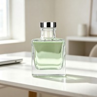 Bouteille diffuseur carrée en verre transparent avec bâtonnets en rotin, vide, pour aromathérapie, conteneur de parfum, 200ml 500ml, vente en gros