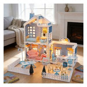 Modelo de Casa en Miniatura Contemporánea con Luces y Muebles, Casas de Plástico para Exhibición, Regalo para Niños, Adultos y Coleccionistas - Product Image 1