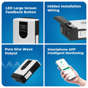 KUNGF Inverter surya 6KW, Kit Inverter <span class=keywords><strong>Panel</strong></span> surya hibrida 48V baterai dengan Inverter gelombang sinus murni fase tunggal ganda - Product Image 4