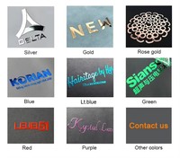 Autocollant personnalisé avec lettres de marque, en nickel électroformé, chrome argenté miroir, étiquette de marque haut de gamme