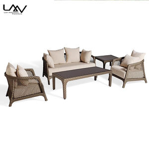 Nuevo diseño moderno al aire libre Villa Patio jardín sofá individual silla PE ratán marco de aluminio impermeable tela sofá conjunto Hotel <span class=keywords><strong>Balcon</strong></span> - Product Image 4