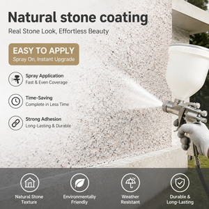 Pittura Murale Economica Effetto Pietra con Membrana Elastica Direttamente dalla Fabbrica per Decorazioni Esterne di Resort Costieri - Product Image 2