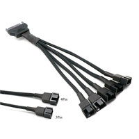 Angitu 22awg Sata 15Pin Fuente de alimentación a VENTILADOR DE CPU/PWM Adaptador de conversión de refrigeración 1x 2x 3x 4x 5x 6x3Pin 4pin Sata a ventilador Cable de alimentación