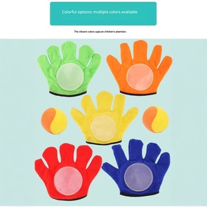 Kinder-Klebeballspiel-<span class=keywords><strong>Set</strong></span> 2 Handschuhe 2 Bälle Eltern-Kind Interaktives Outdoor-Indoor-Sportspielzeug Großhandel - Product Image 2