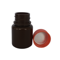 Flacon de médecine en plastique HDPE brun de taille mini 20ML pour capsule de comprimé de pilule avec bouchon à vis rouge emballage de qualité pharmaceutique couleur personnalisée