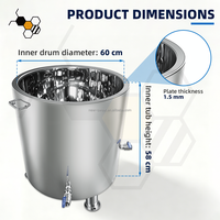 Cuve de chauffage électrique pour miel en acier inoxydable 304 de qualité alimentaire 150L, machine à cristallisation de miel et à fusion de cire
