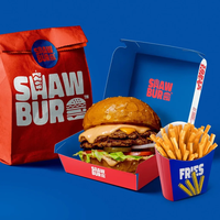 Boîte à hamburger en papier kraft biodégradable, résistante à l'huile, avec logo personnalisé, robuste et écologique, pour les services de traiteur et les fêtes