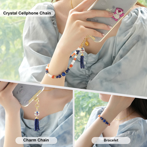 Otras joyas de cuentas de cristal de color de piedra Natural de alta calidad a la moda, pulseras colgantes de plata 925 para teléfono - Product Image 2