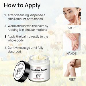 Baume fouetté au suif de bœuf nourri à l'herbe et au miel sauvage, non parfumé, naturel, pour tous types de peau (visage et corps) - Product Image 5