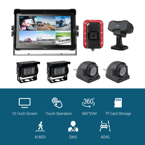 ระบบกล้องติดรถบรรทุก AI-BSD ตรวจจับคนเดินถนนอัจฉริยะ หน้าจอสัมผัส IPS 10 นิ้ว ระบบกล้อง 6CH AHD 1080P สำหรับการเฝ้าระวังความปลอดภัย - Product Image 2