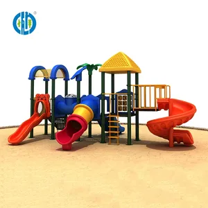 Interesting outdoor play ground for children combination multiple slide kids play equipment