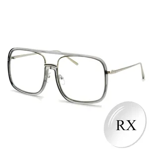 ऑप्टिकल Eyewear पर्चे चश्मा चांदी निकट दृष्टि Hyperopia अनुकूलित RX लेंस चश्मा 1.61 एकल दृष्टि तमाशा फ्रेम