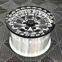 Ruedas Forjadas Personalizadas de 1/2 Pieza 17*10J 15*10 5*120 5*114.3 Negro Brillante Multirradio con Beadlock para Coches de Carreras Mustang
