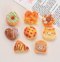 Ornements en résine 3D de dessins animés, DIY, pour coques de téléphone et décorations de chaussures, jouet alimentaire artificiel en forme de pain Kawaii, avec accessoire de colle, Noël