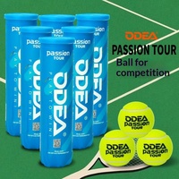 Ballon de tennis Odea PassionTOUR authentique, haute élasticité, durable, pression d'air, diamètre 68 mm, poids 40 g, lot de 4 balles