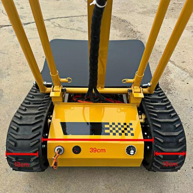 Wide-Track Foldable Electric Stair Climber Cart with Rubber Wheels Maneuverable Transport Tool for Storage & Shopping Farm Work