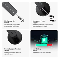 Cerradura Inteligente para Puerta con Palanca de Huella Dactilar, Control por Aplicación Tuya, Almacenamiento en la Nube, Contraseña, Huella Dactilar, Tarjeta sin Llave, Compatible con Puertas de Madera