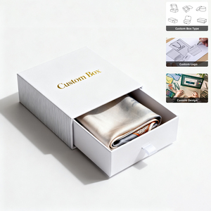 Recyclable Luxury Silk Scarf Gift Box with Custom Logo Handmade Slide Drawer <b>Packaging</b> - Product Image 1