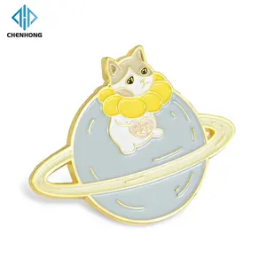 Grosir tidak ada Minimum kerajinan logam lapis emas lucu kartun hewan Panda tokoh kustom Logo mewah Bling Glitter Pin Enamel
