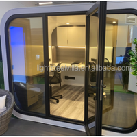 Mobile privé temporaire extérieur bureau pod arrière-cour hangar de bureau personnalisable taille plusieurs chambres simples cabine de bureau
