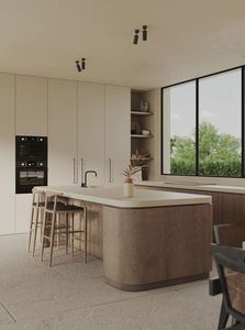 Remodelación de Cocina Modular Moderna y Artística con Diseño de Isla, Encimera de Mármol, Grifo, Cajón, Canasta y Construcción de Madera Contrachapada - Product Image 4