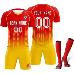 Maillot de football personnalisé avec nom, numéro et logo, sublimé, col en V, anti-transpiration, unisexe, pour adultes et enfants, uniforme d'entraînement - Product Image 1