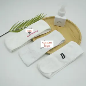 63*8cm Blanc Couleur Personnalisé Logo Maquillage Beauté Du Visage En Gros <span class=keywords><strong>Serviette</strong></span> Wrap Bandeaux Spa Bande De <span class=keywords><strong>Cheveux</strong></span> - Product Image 1