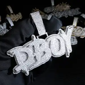 Роскошный кулон на заказ ювелирные изделия в стиле хип-хоп 925 стерлингового серебра Муассанит бриллиант кулон