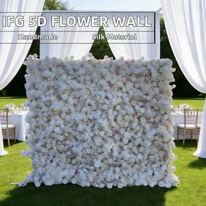 Mur de fleurs artificielles 5D ultra-réaliste 8*9 pieds pour décoration intérieure et mariages - Product Image 5