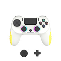 Manette de jeu sans fil PS4 à double vibration avec éclairage RGB personnalisé, compatible avec PC Windows, téléphone Android et iOS