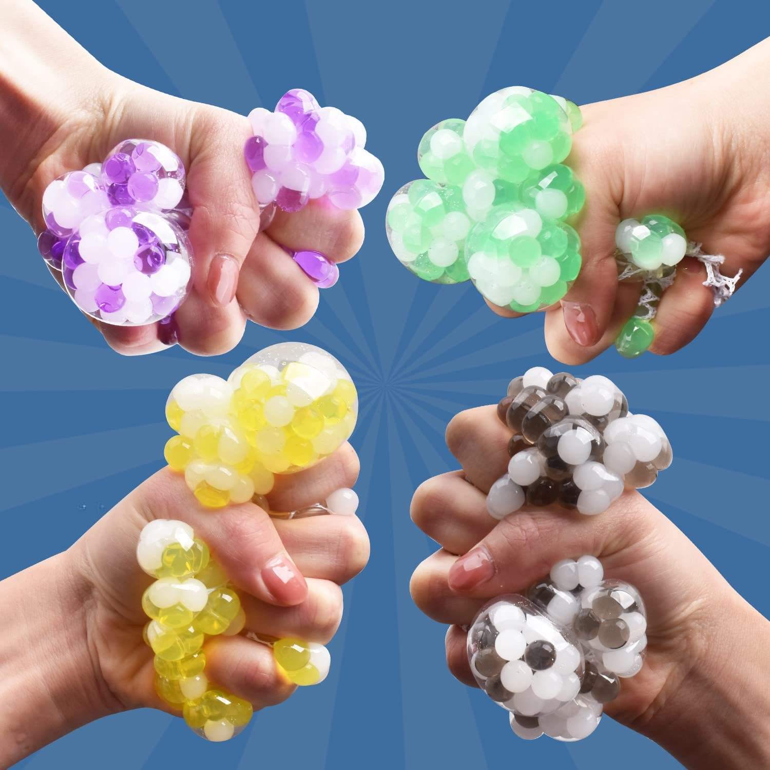 Mesh Ball Squeeze Tpr Grape Stress Toy Stress Relief Squeeze Grape Balls Relieve Pressure Squishy Mesh Ball