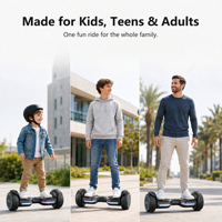 Hoverboard portable tout-terrain pour adulte, 8,5 pouces, avec lumières LED, auto-équilibrant, vitesse de 12 km/h et capacité de charge de 100 kg
