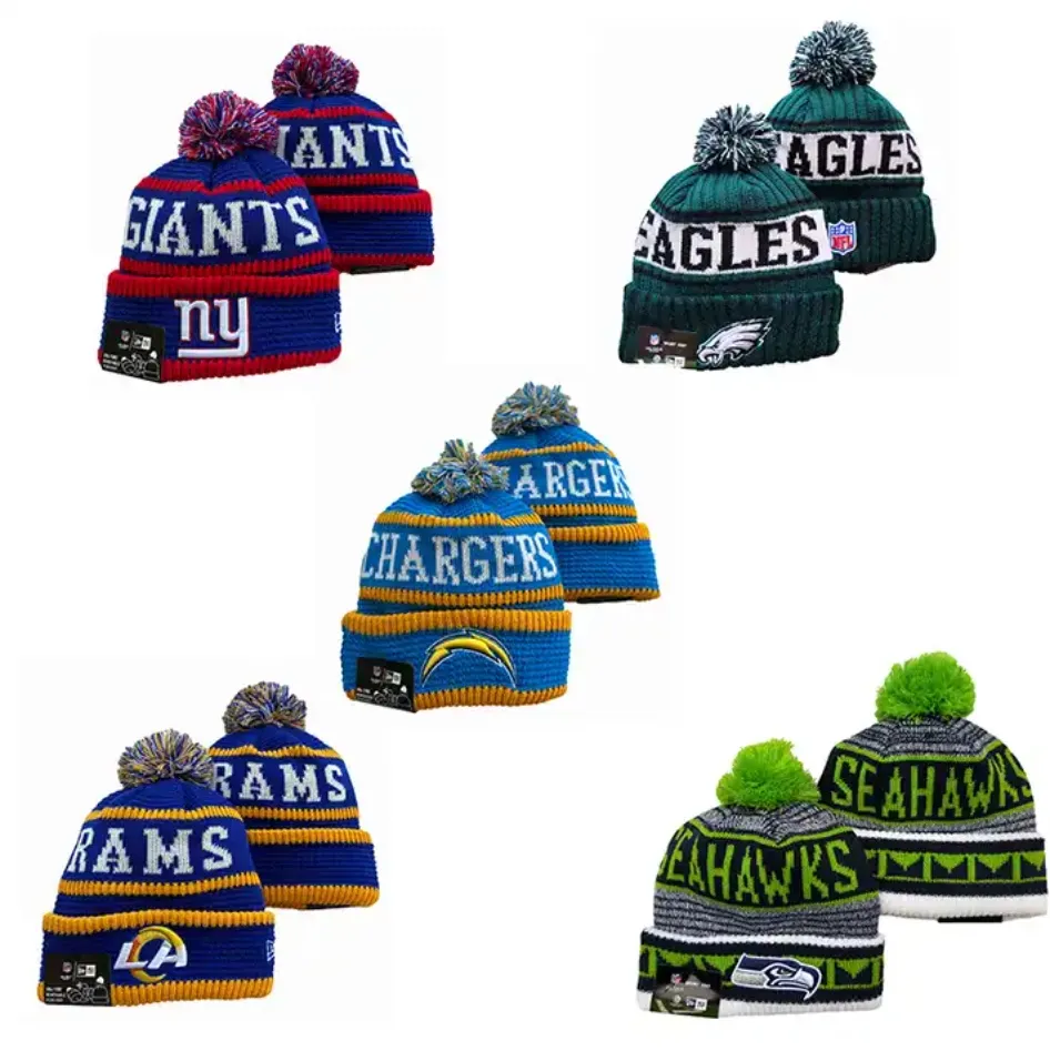 Berretto a cuffia in maglia NFL ricamato squadra di Football americano cappellini a forma di marchio originale