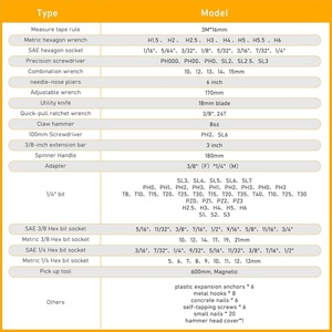 Ensemble d'outils <span class=keywords><strong>de</strong></span> mécanicien robuste <span class=keywords><strong>de</strong></span> 159 pièces, boîte à outils pour la réparation à domicile et automobile - Product Image 3
