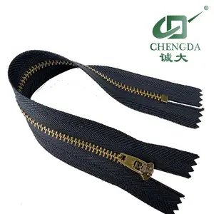 Close End Semi auto lock metal zipper for jean