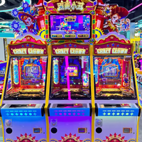 Kit de pousse-pièces d'arcade Crazy Clown à monnayeur, modèle Deluxe Pushin' Prizes, avec changeur de billets