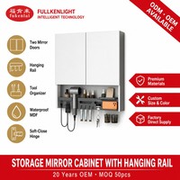 Armoire de salle de bain intelligente personnalisée avec écran tactile LED, miroir médical anti-buée et éclairage intégré