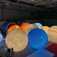 Modèle gonflable publicitaire lumineux personnalisé de la Lune de la Fête de la Mi-Automne, motif dessin animé, avec poèmes décoratifs, 10ft x 10ft x