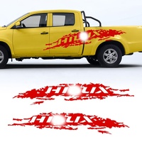 2 autocollants graphiques latéraux personnalisables en vinyle imperméable pour véhicule, pour Hilux Pickup, autocollants uniques pour carrosserie de voiture