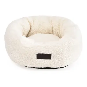 Petstar Logo personnalisé Cosy Donut Cuddler Lit rond anti-anxiété pour chat Lit pour animal de compagnie