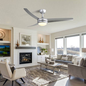 Ventilateur de plafond nordique moderne à 6 vitesses avec télécommande lumineuse Ventilateur de plafond LED silencieux pour chambre à coucher et salon à 3 pales - Product Image 2