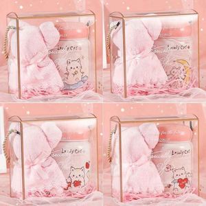 Ensemble cadeau de tasses en verre et en céramique créatives de 300 ml, motifs de chat dorés anglais, personnalisés pour les cadeaux de mariage, utilisation domestique pour enfants - Product Image 6